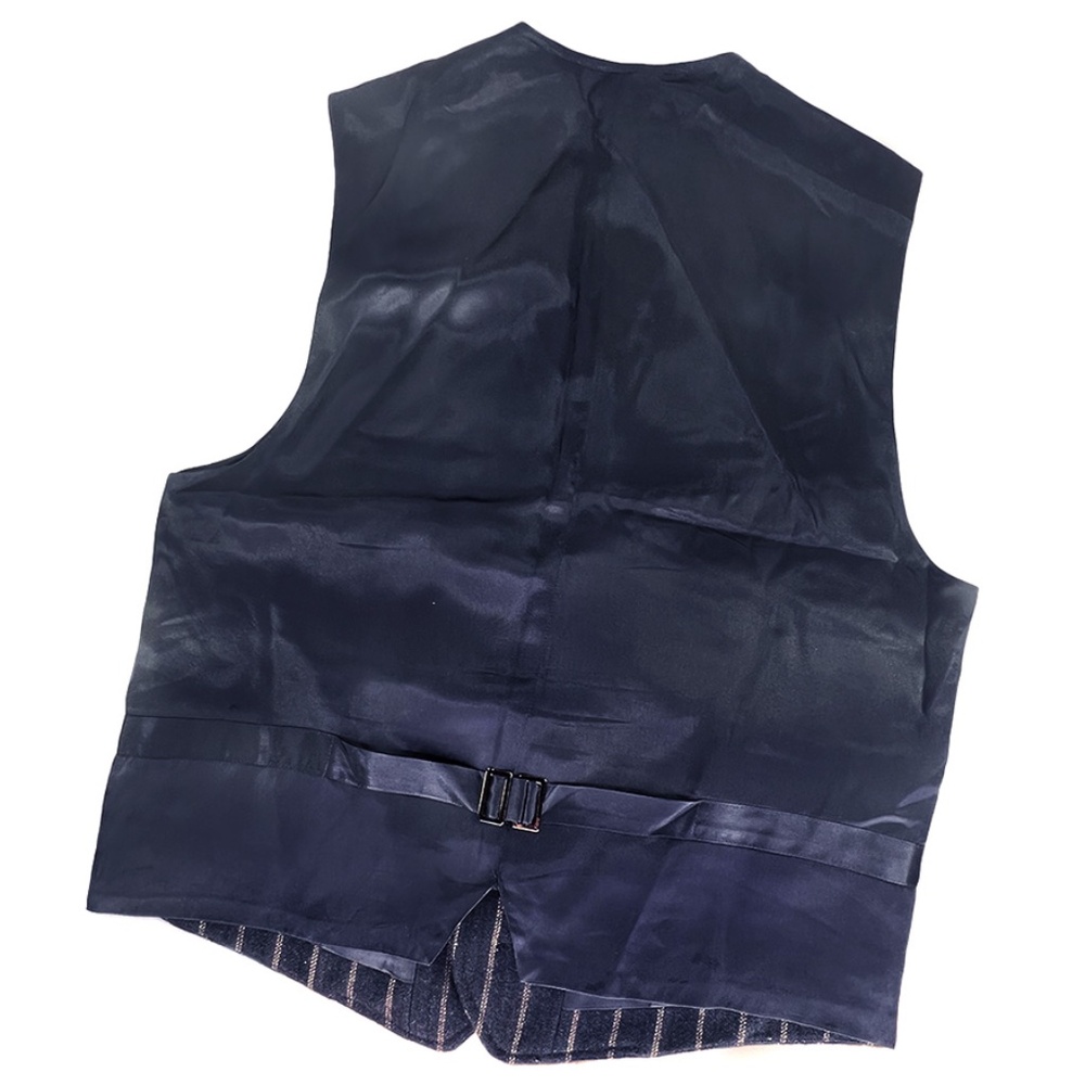 Vintage Banana Republic Navy & Brown Pinstripe Vest - Picture 3 of 4